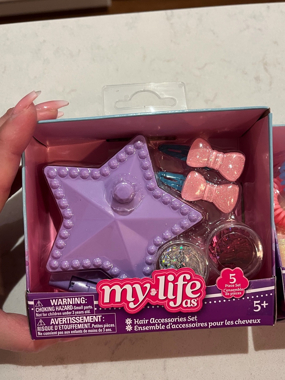 My Life As Kids' Purple Star Hair Accessory Set with Pink Bows